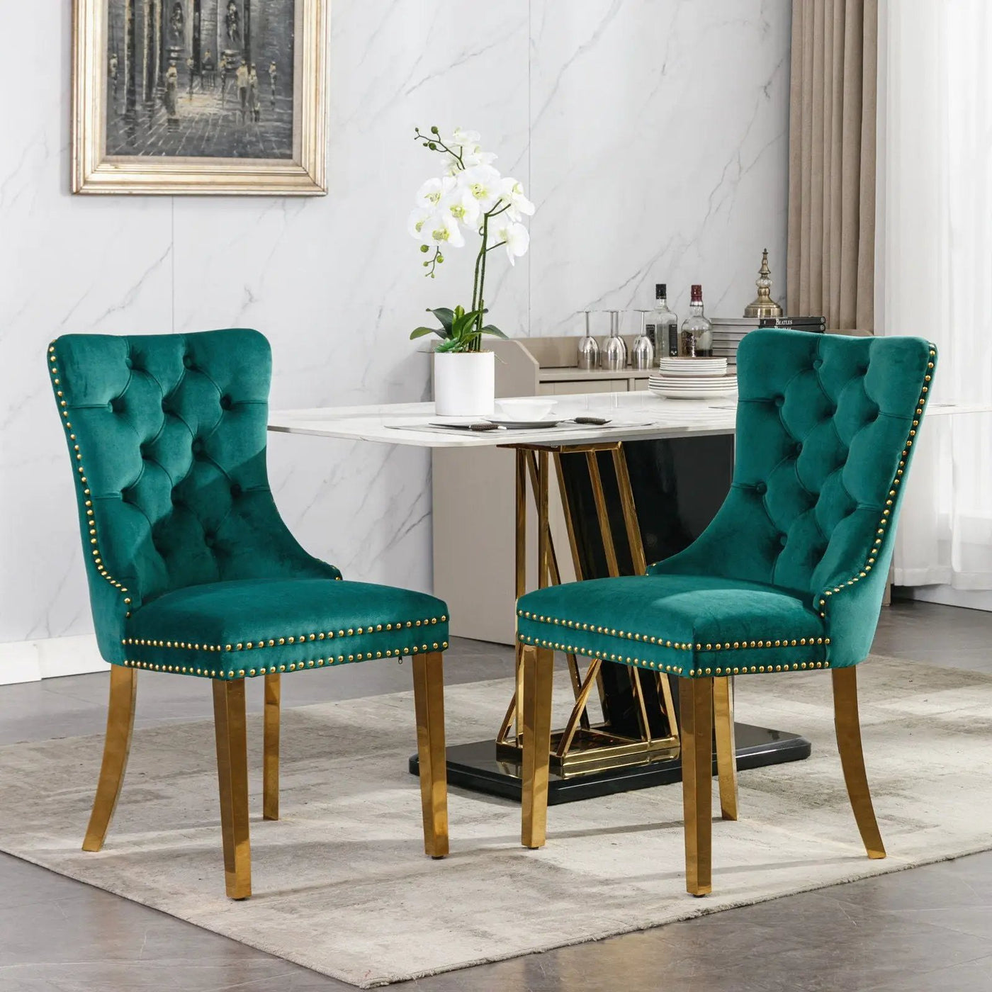 Nikki - Modern, High-End Tufted Dining Chair (Set of 2) by HouseOfZazla