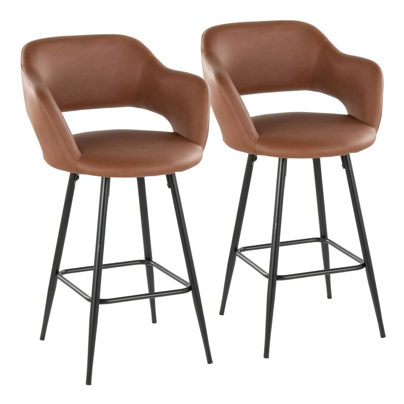 Margarite - Contemporary Fixed Height Counter Stool With Square Footrest (Set of 2) by HouseOfZazla