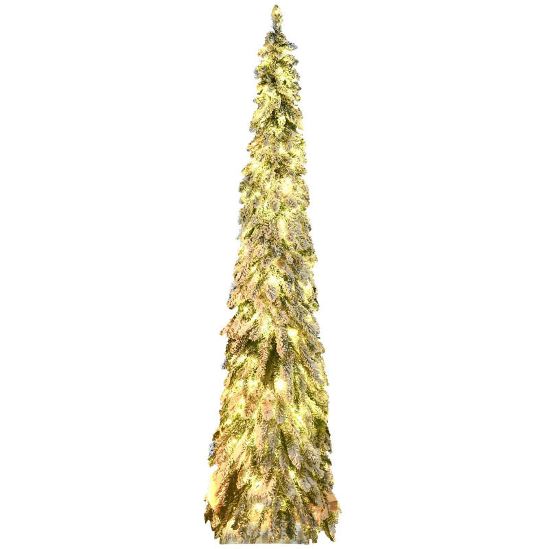 HOMCOM 7ft Tall Prelit Pencil Artificial Christmas Tree by HouseOfZazla