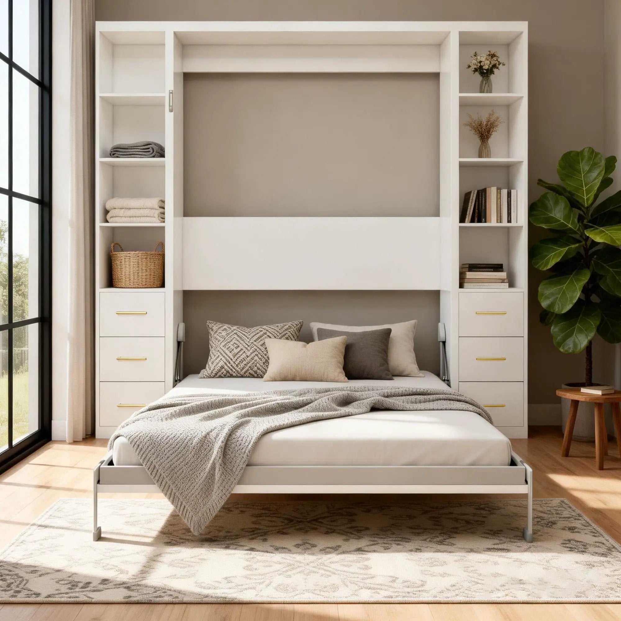 Folding Vertical Murphy Wall Bed by HouseOfZazla