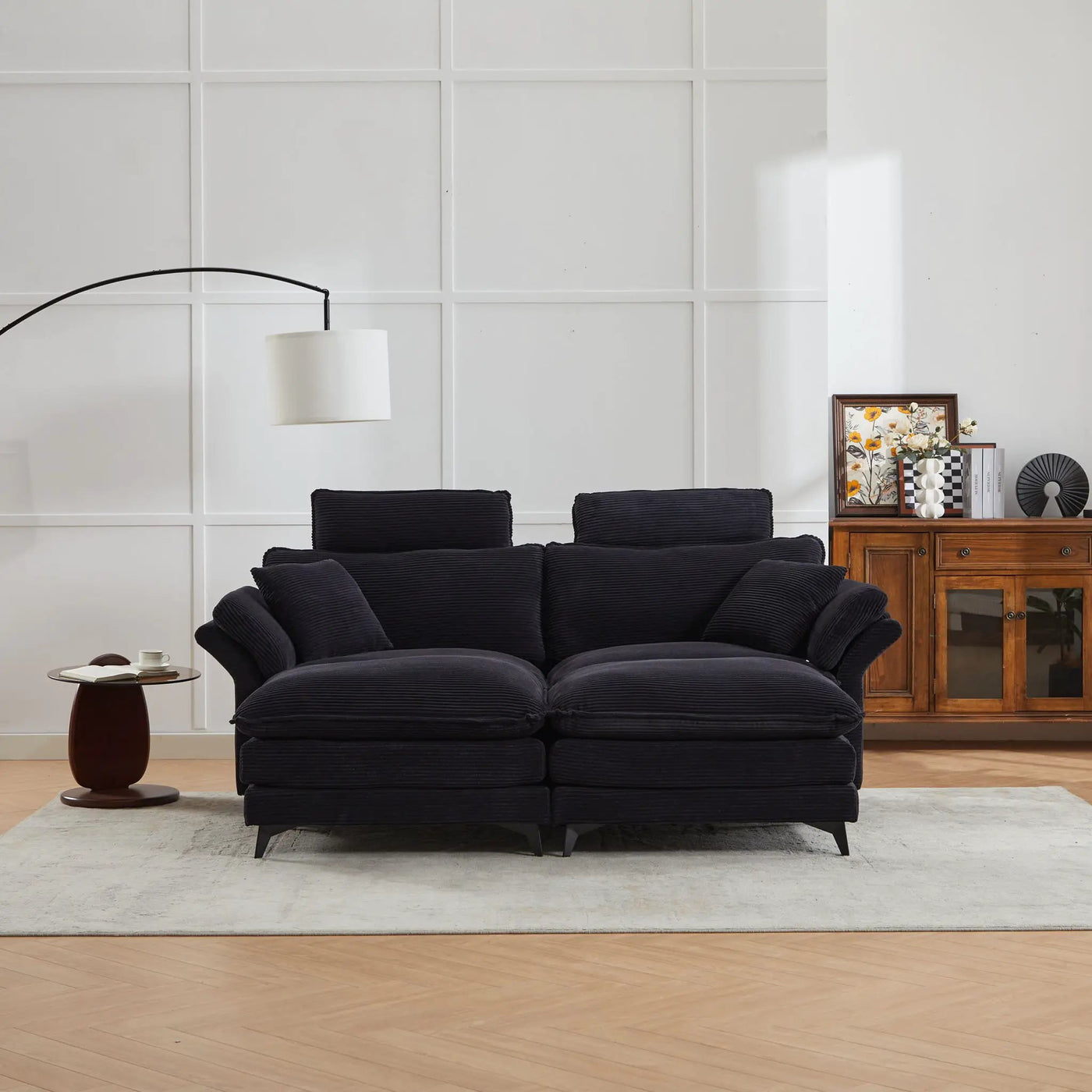Modern Deep Seat Sectional Sofa With Ottoman by Unique Piece Furniture