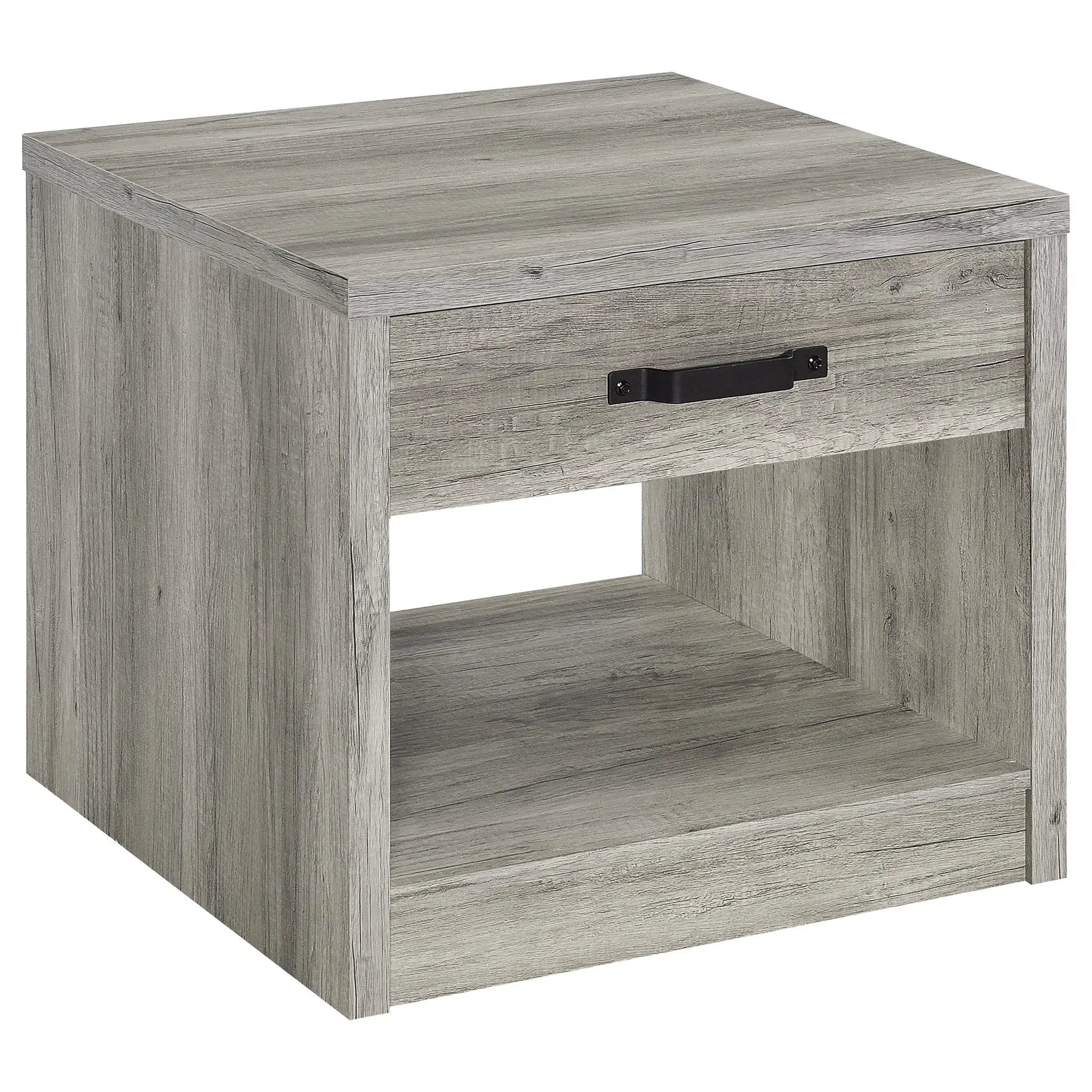 Nuberg - 2 Piece And End Table Set With Storage Drawers - Gray by HouseOfZazla