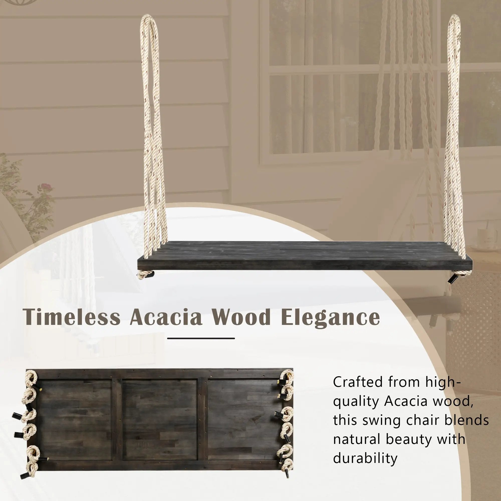 TOPMAX Patio Wooden Swing Chair by HouseOfZazla