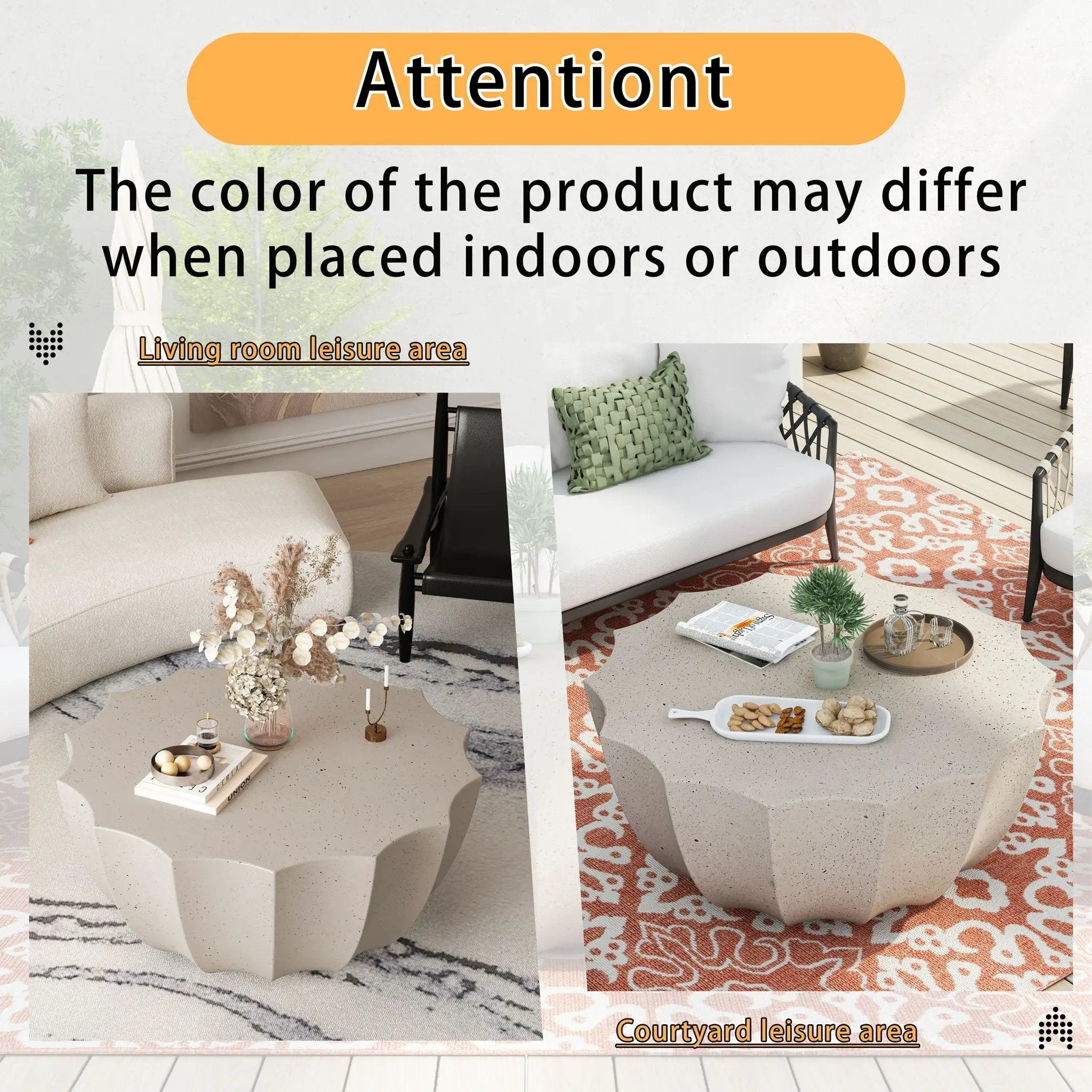 Modern Round Coffee Table For Indoor / Outdoor by Unique Piece Furniture