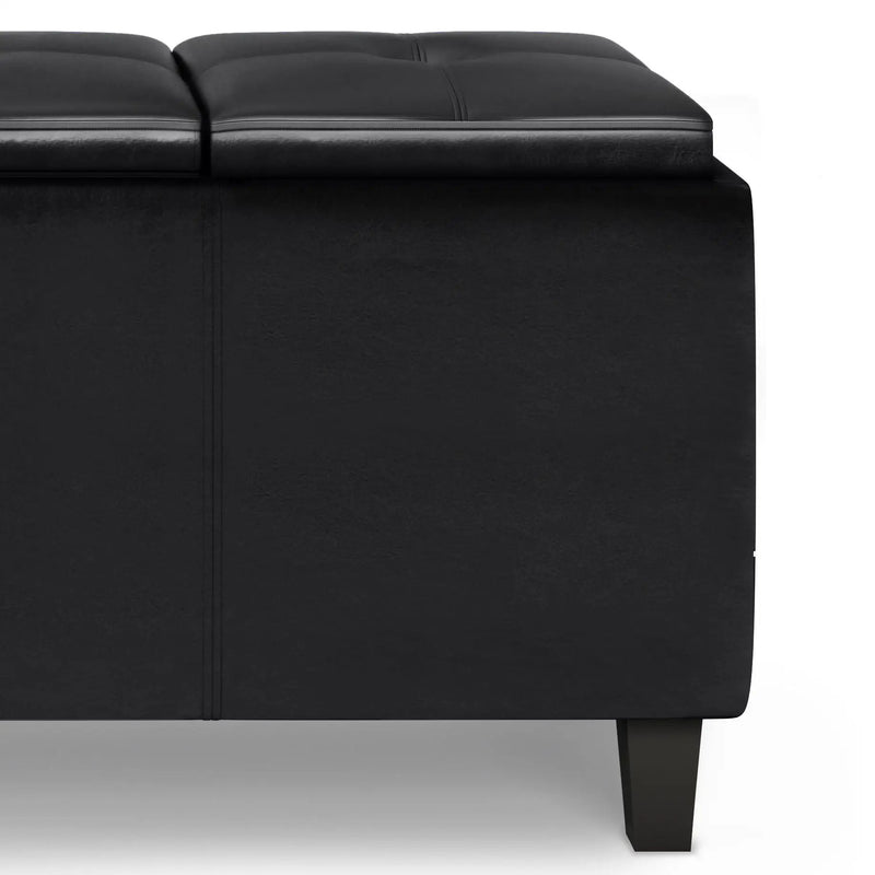 Avalon - Tray Storage Ottoman With Lift Up Lids - Midnight Black by Unique Piece Furniture