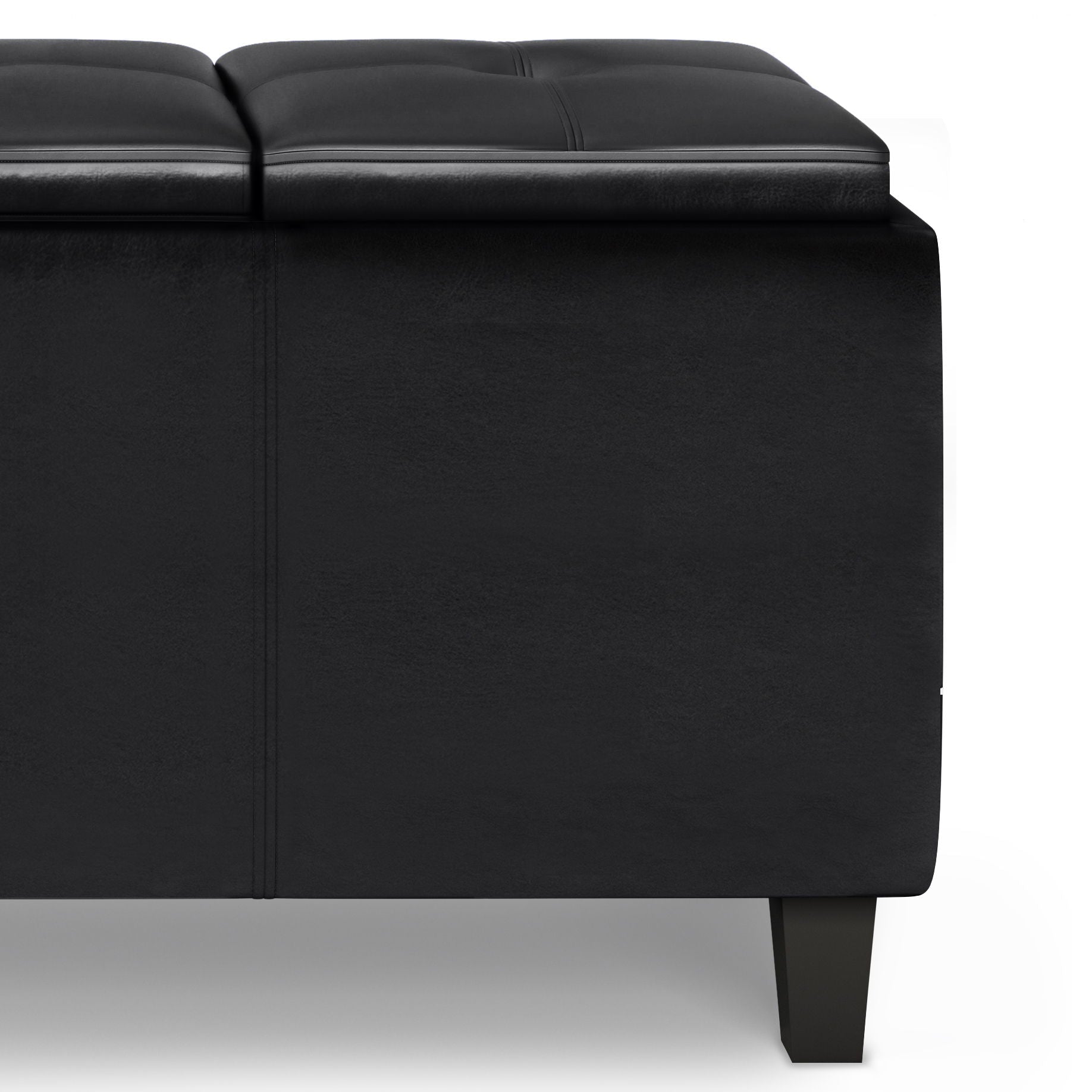 Avalon - Tray Storage Ottoman With Lift Up Lids - Midnight Black by HouseOfZazla