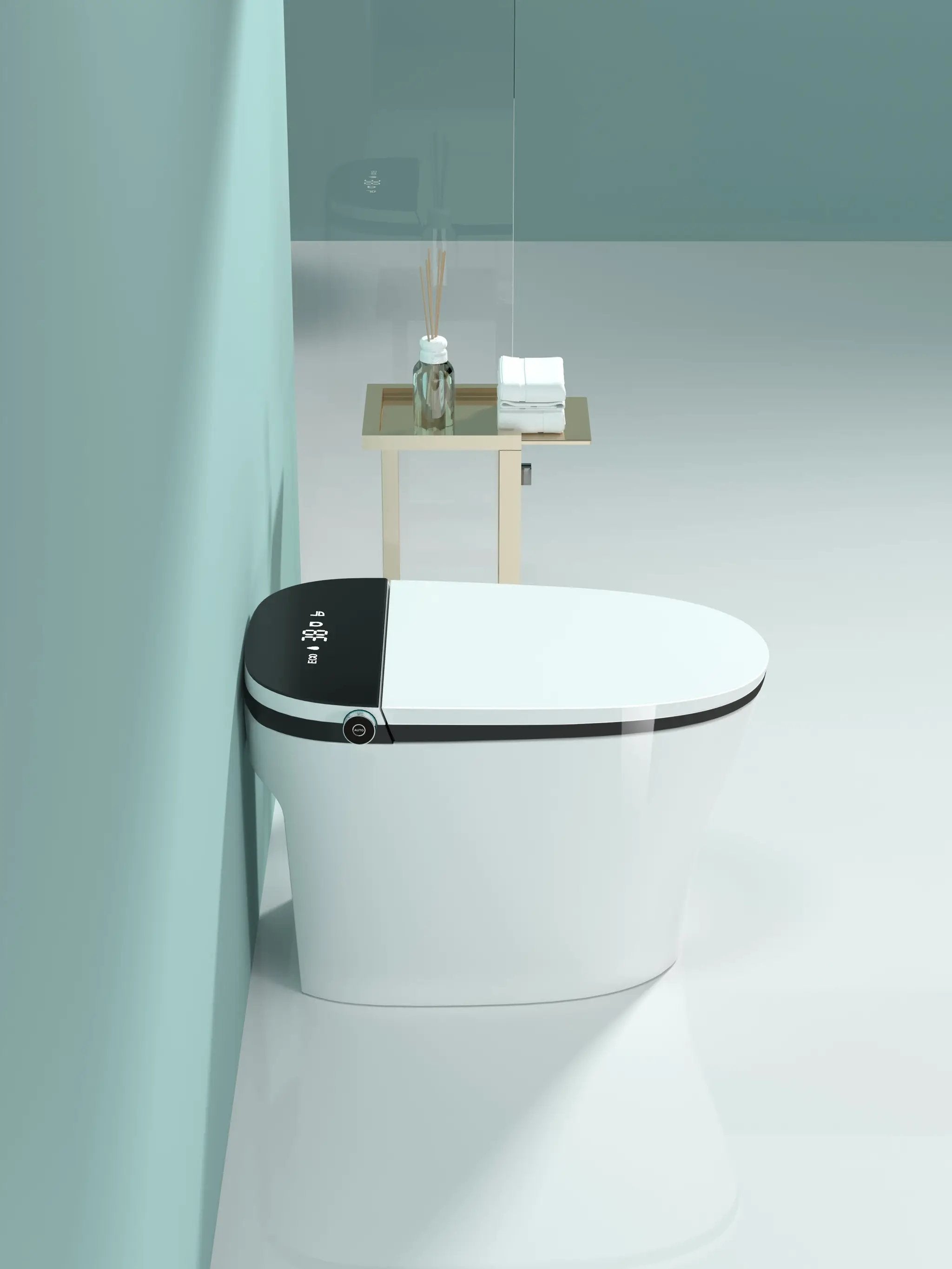 Smart Toilet with Bidet Built In, Heated Seat, Auto Flush, and LED Display by HouseOfZazla