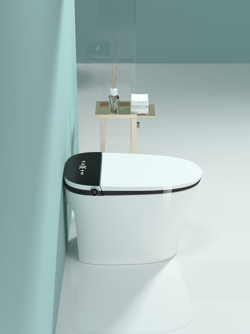 Smart Toilet with Bidet Built In, Heated Seat, Auto Flush, and LED Display by HouseOfZazla