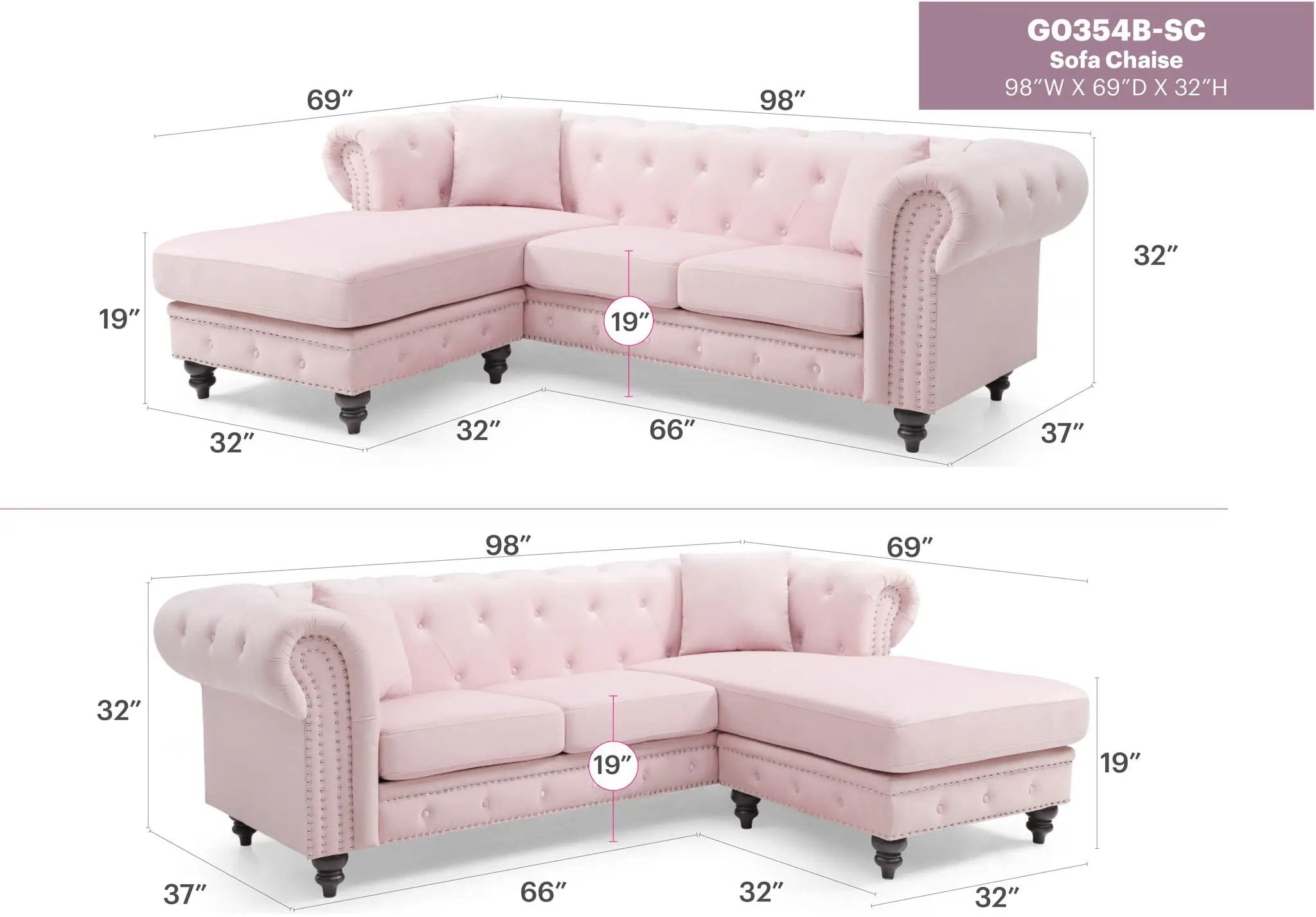 Nola - Luxurious Design Sofa Chaise by Unique Piece Furniture
