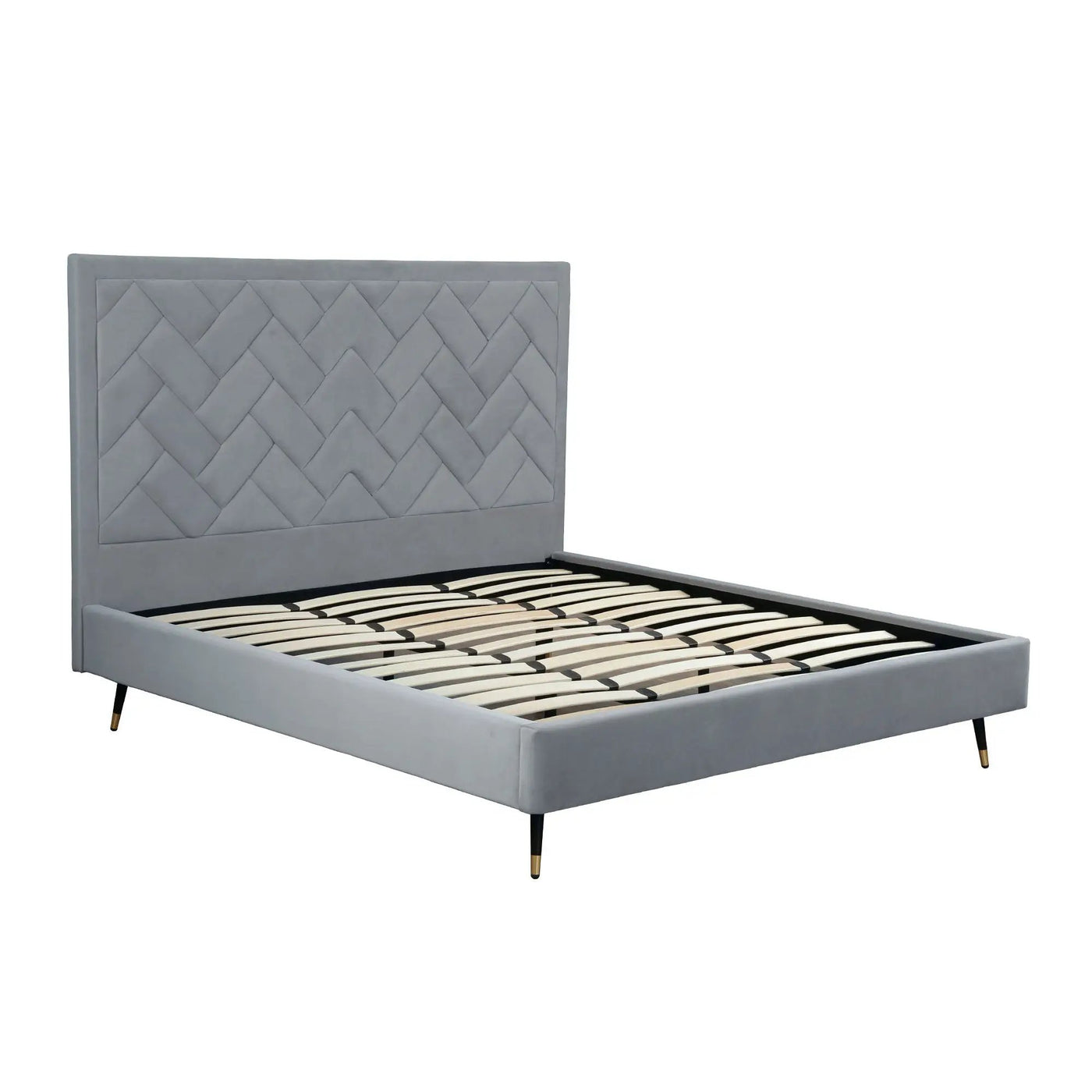 Crosby - Bed With Upholstered Headboard And Slats by HouseOfZazla