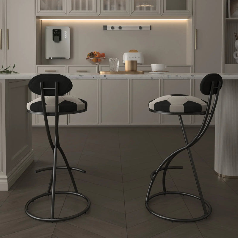 Upholstered S-shaped Barstools Set of 2 by HouseOfZazla