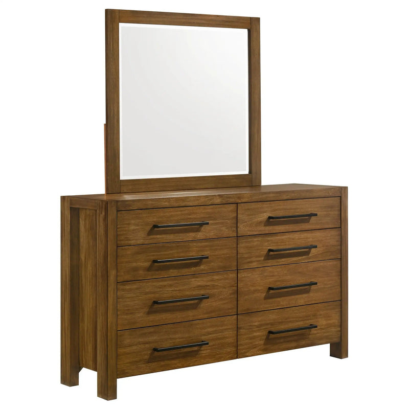 Adderley 8-drawer Bedroom Dresser and Mirror Warm Brown by Unique Piece Furniture