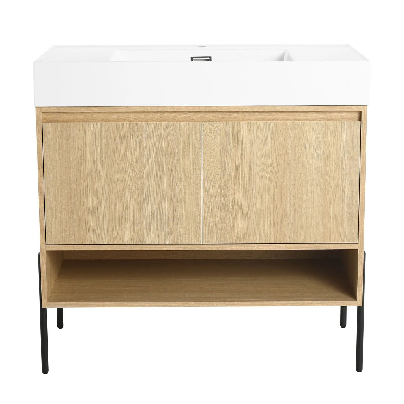 Modern Bathroom Vanity Combo With Single Resin Sink And Storage Cabinet by HouseOfZazla