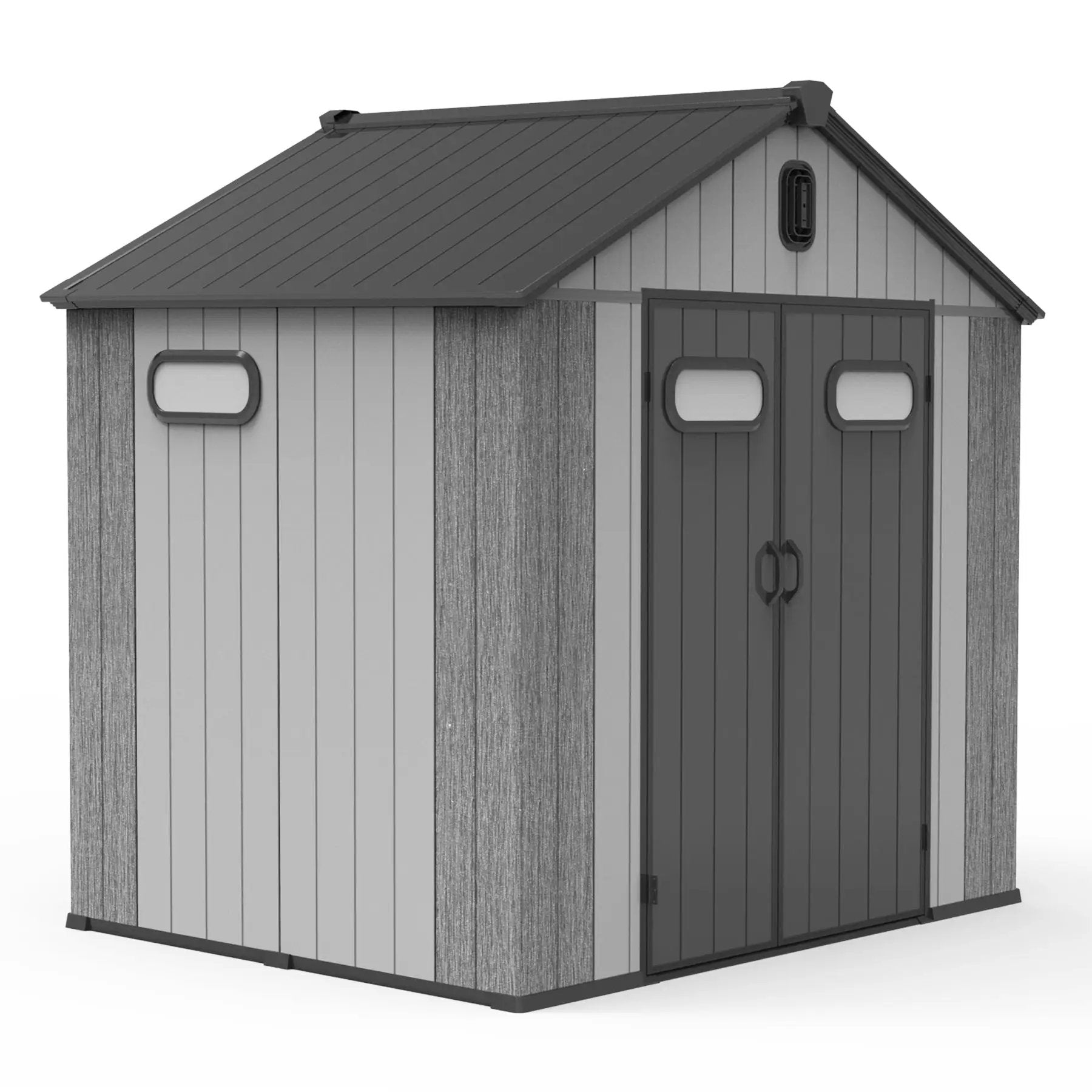 8x6FT Resin Outdoor Storage Shed with Lockable Door by HouseOfZazla