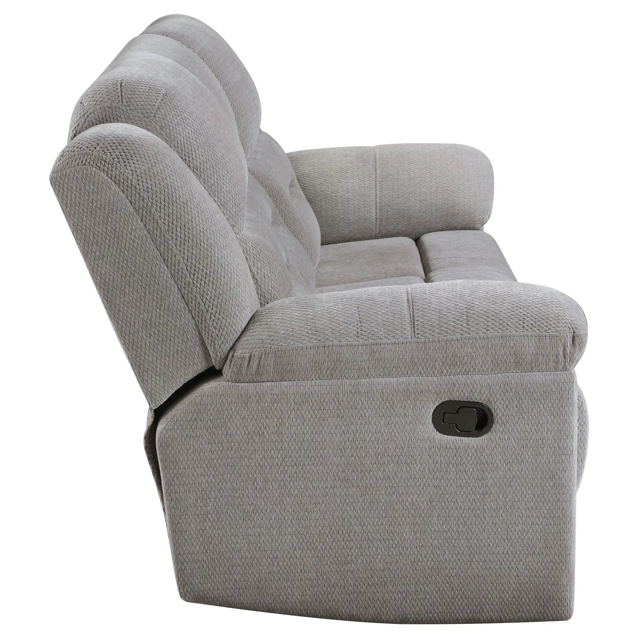 Gilson Chenille Upholstered Reclining Sofa Grey by Unique Piece Furniture