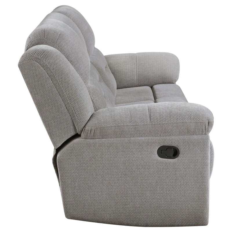 Gilson Chenille Upholstered Reclining Sofa Grey by Unique Piece Furniture