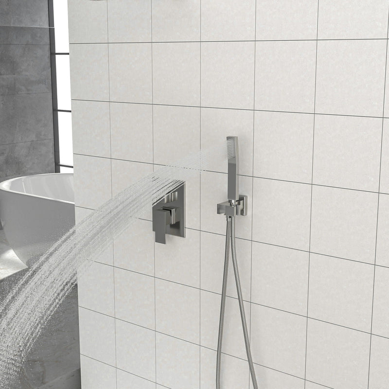 Dual Shower Head 10" Wall Mounted Square Shower System by HouseOfZazla