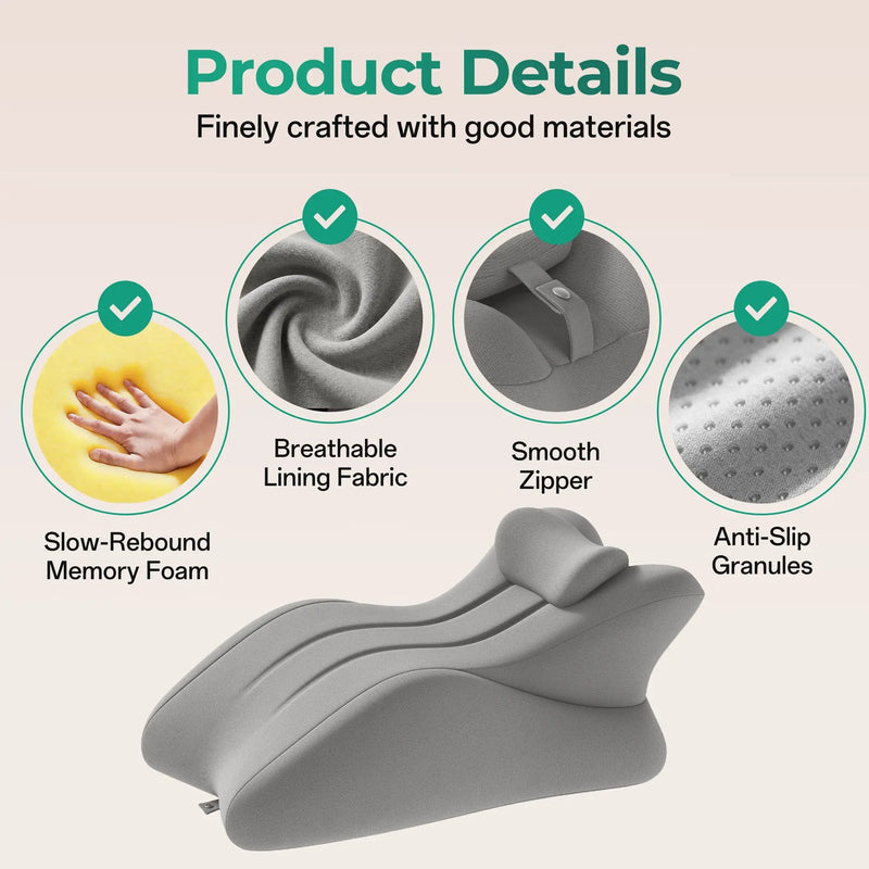 27° Ergonomic Memory Foam Support Pillow for Couples by HouseOfZazla