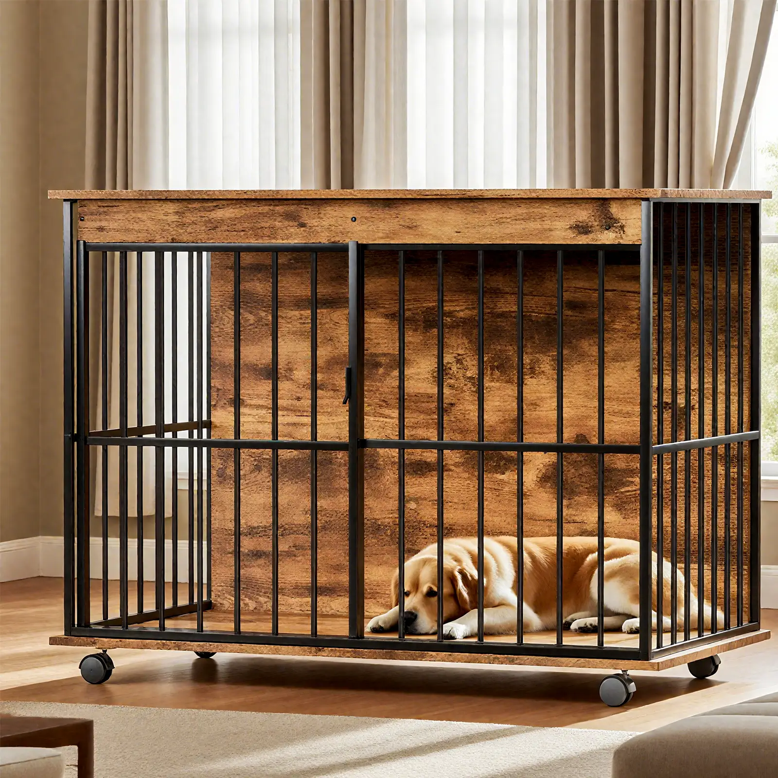 Large Wooden Dog Crate Furniture by HouseOfZazla