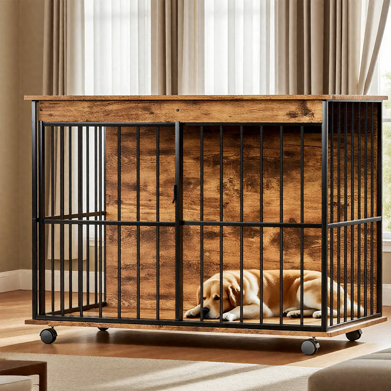 Large Wooden Dog Crate Furniture by HouseOfZazla