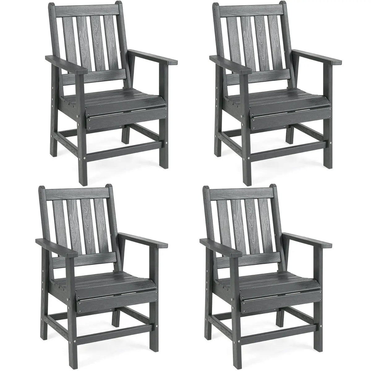 Set of 4 Patio Dining Chairs with Wide Armrests, photo 2 of 2