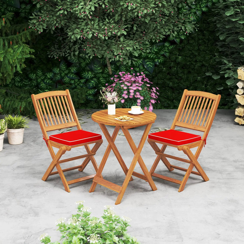 Outdoor Folding Chairs with Seat Cushions Set of 2 by DirectDeals