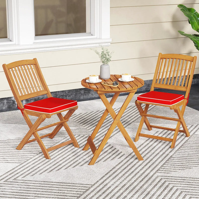 Outdoor Folding Chairs with Seat Cushions Set of 2 by DirectDeals