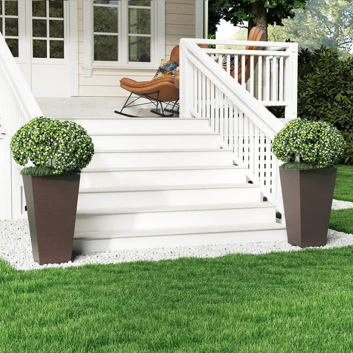Set of 2 Square Taper Planter with Removable Inner Bucket and Optional Drainage Hole, photo 13 of 16