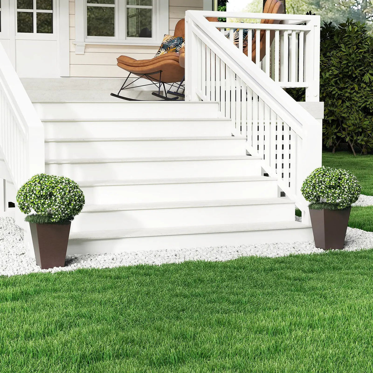 Set of 2 Square Taper Planter with Removable Inner Bucket and Optional Drainage Hole