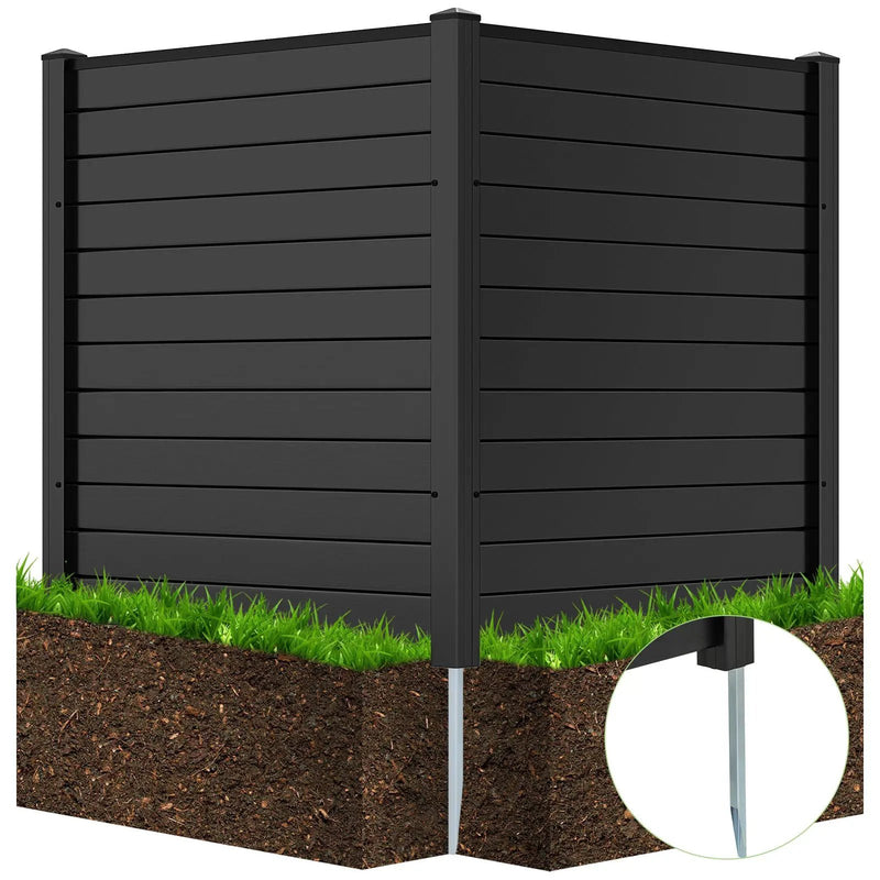Freestanding 48 x 48 Inch Air Conditioner Fence with Metal Ground Stakes by DirectDeals