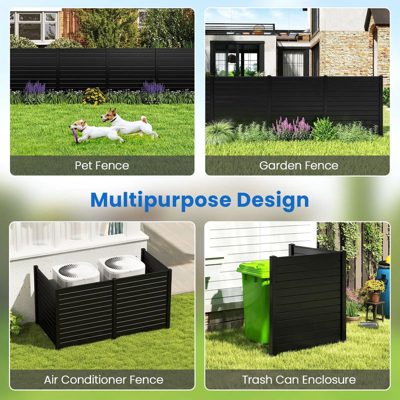 Freestanding 48 x 48 Inch Air Conditioner Fence with Metal Ground Stakes by DirectDeals