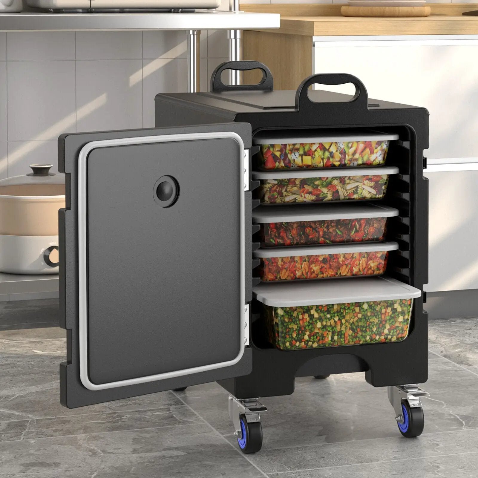 2 Pieces 81 Quart Insulated Food Pan Carrier Stackable by DirectDeals
