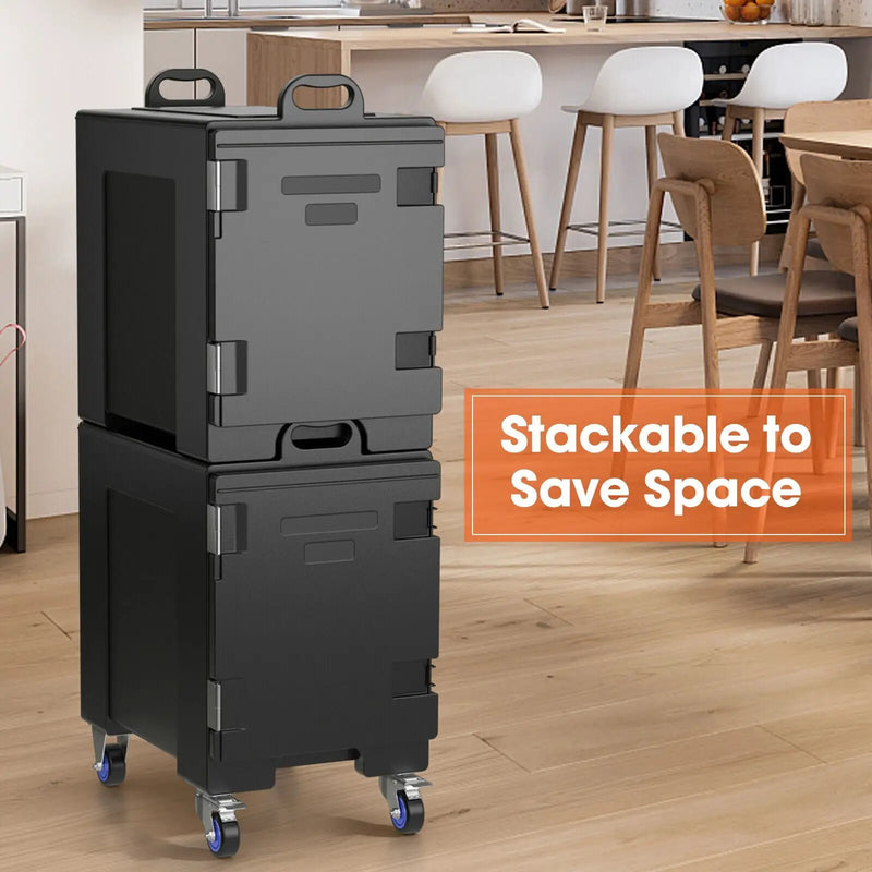 2 Pieces 81 Quart Insulated Food Pan Carrier Stackable by DirectDeals