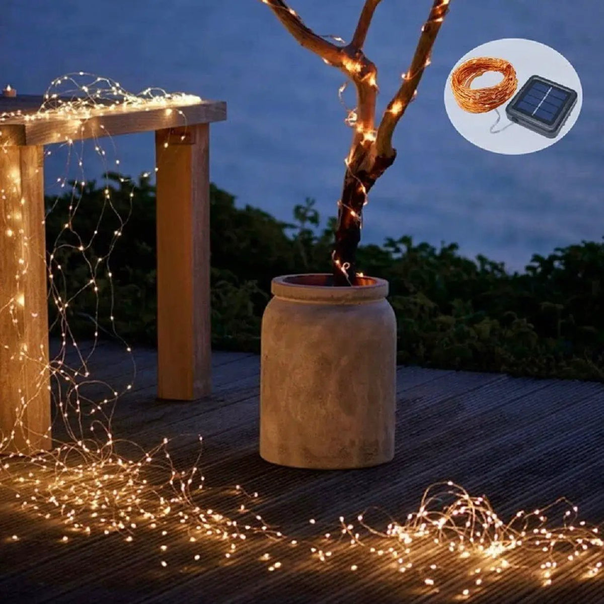 2PK Solar String Lights Outdoor Copper Wire, Waterproof Solar Fairy Lights with 8 Lighting Modes by Outdoor Solar Outlet