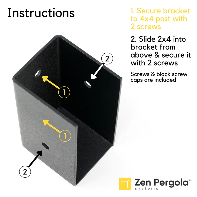 Pergola Insert Bracket (for 2x4 Wood Slats) by Zen Pergolas