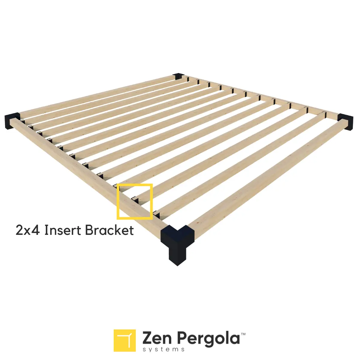 Pergola Insert Bracket (for 2x4 Wood Slats) by Zen Pergolas