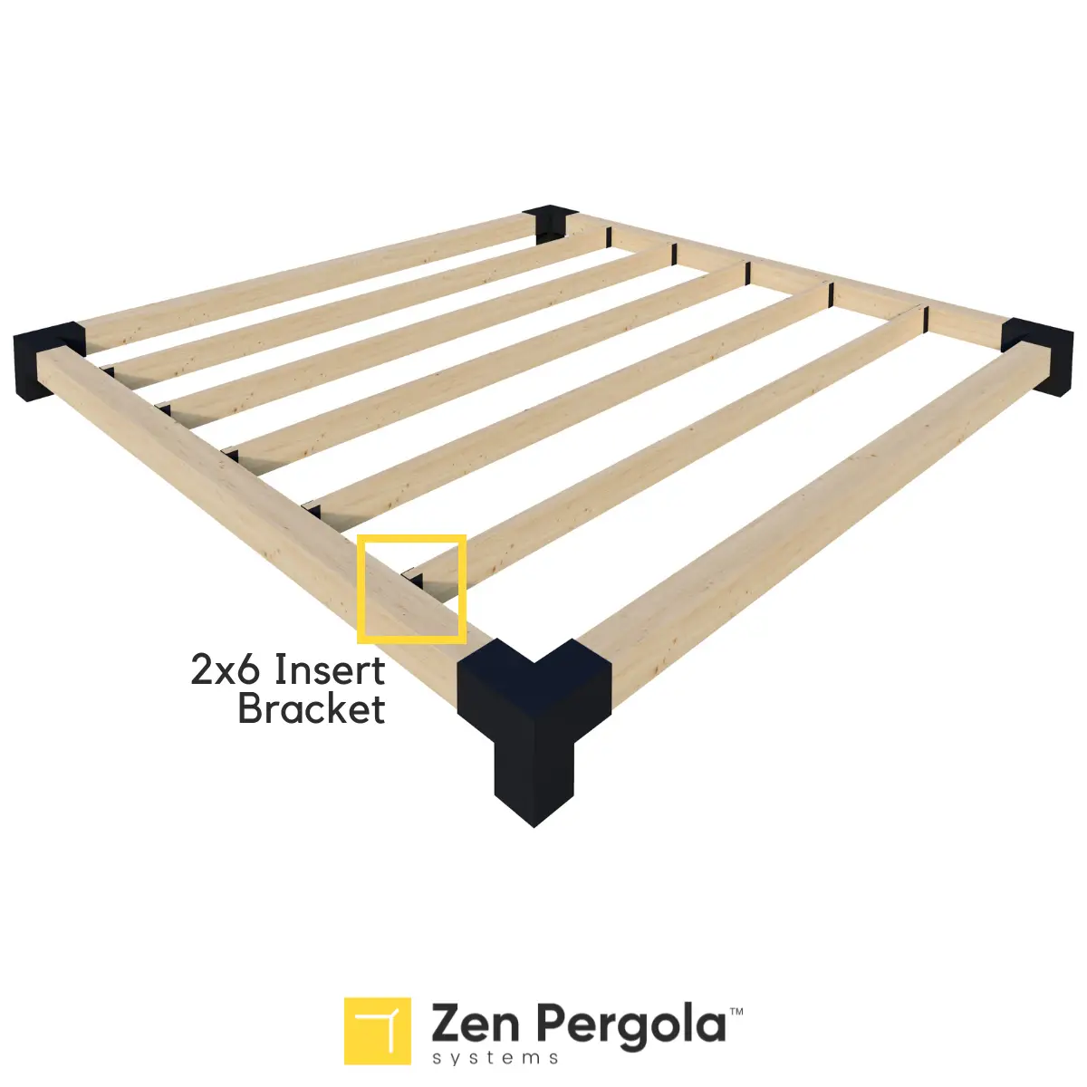 Pergola Insert Bracket (for 2x6 Wood Slats) by Zen Pergolas