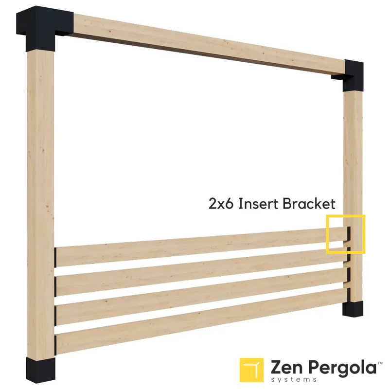 Pergola Insert Bracket (for 2x6 Wood Slats) by Zen Pergolas