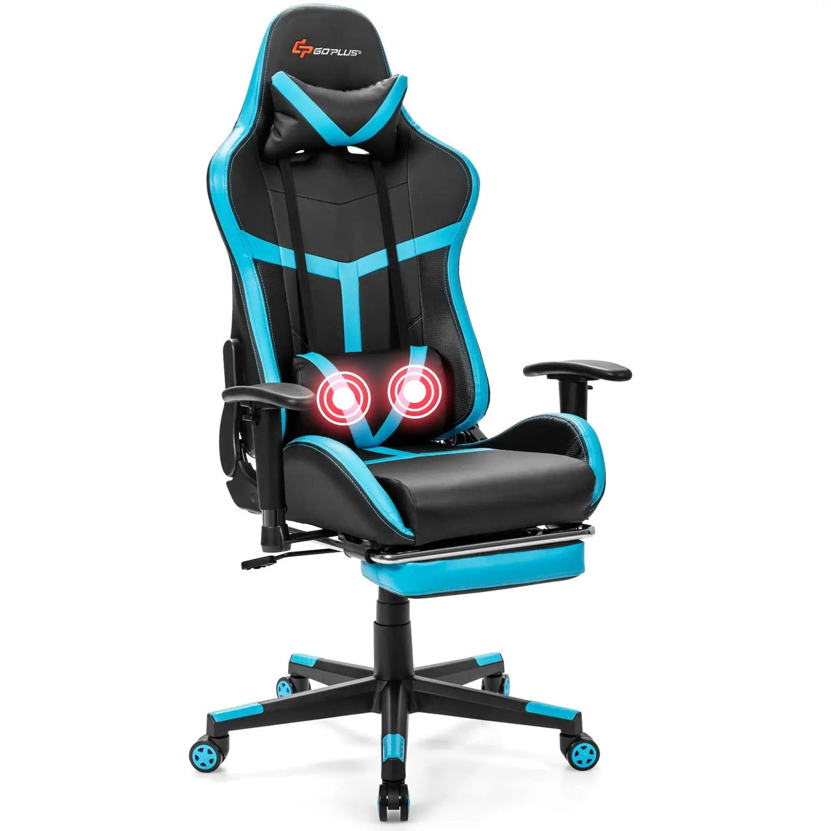 Reclining Racing Chair with Lumbar Support Footrest, photo 16 of 16