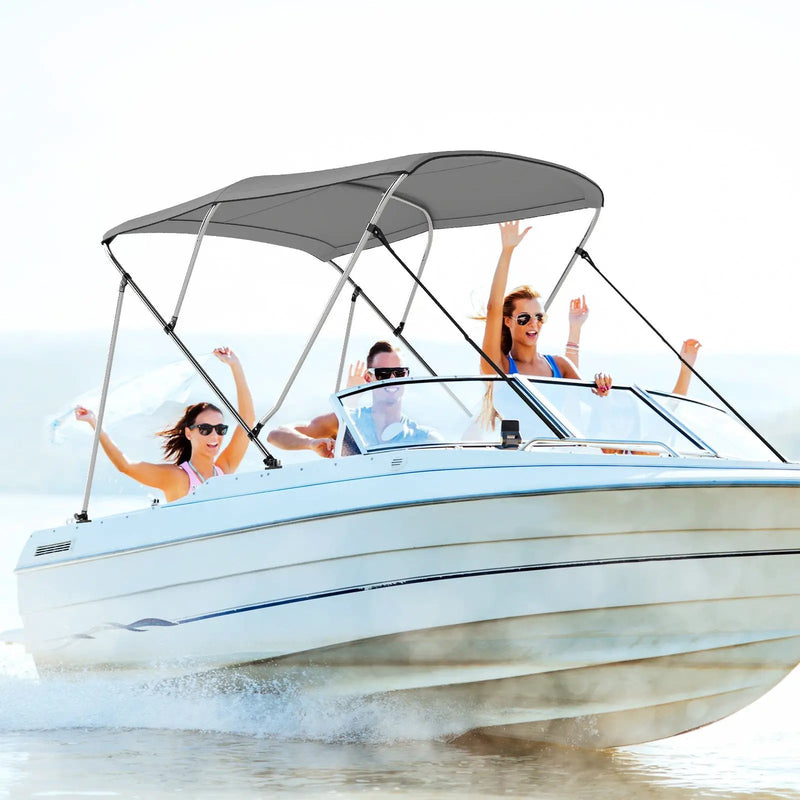 3-Bow/4-Bow Boat Bimini Top Sun Shade Boat Canopy with Storage Boot by DirectDeals