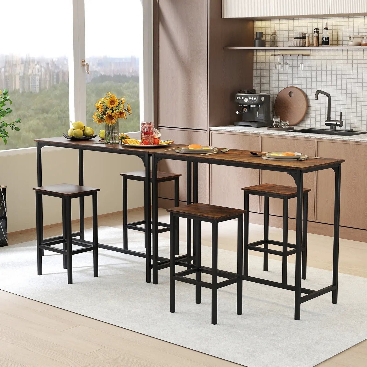 Industrial 3-Piece 47.5" Counter-Height Dining Table and 2 Bar Stools by DirectDeals