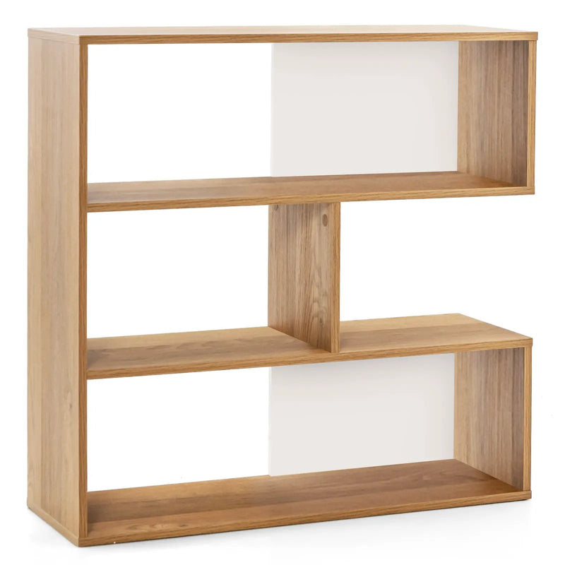Concave Bookshelf 3-Shelf Open Bookcase with Anti-Toppling Device for Living Room Study Office by DirectDeals