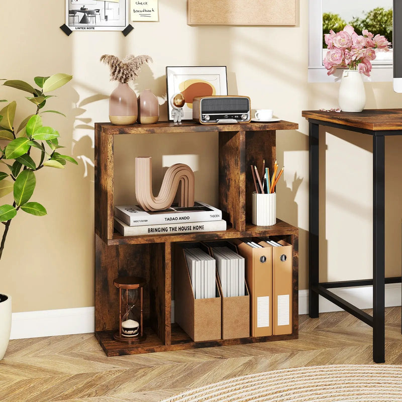 3-Tier Bookshelf with Display Shelf for Small Space by DirectDeals