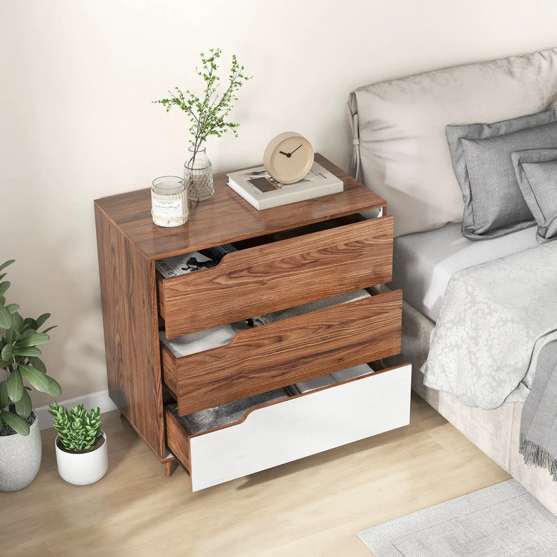 Rustic Farmhouse Wooden Storage Dresser for Bedroom Living Room-Brown by DirectDeals