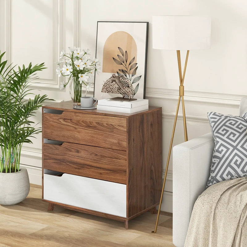 Rustic Farmhouse Wooden Storage Dresser for Bedroom Living Room-Brown by DirectDeals