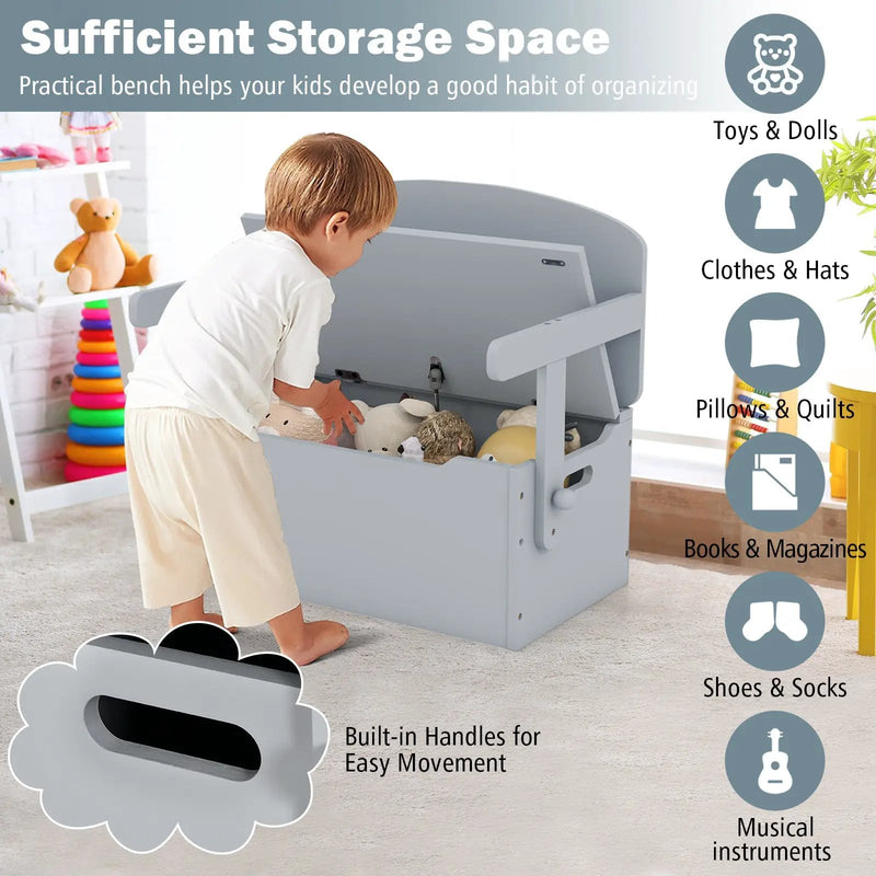 3-in-1 Kids Convertible Storage Bench Wood Activity Table and Chair Set by DirectDeals