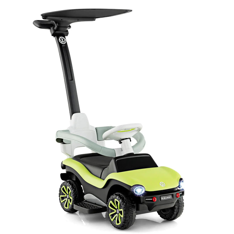 3-in-1 Licensed Volkswagen Ride on Push Car with 3-Position Adjustable Push Handle-Green by DirectDeals