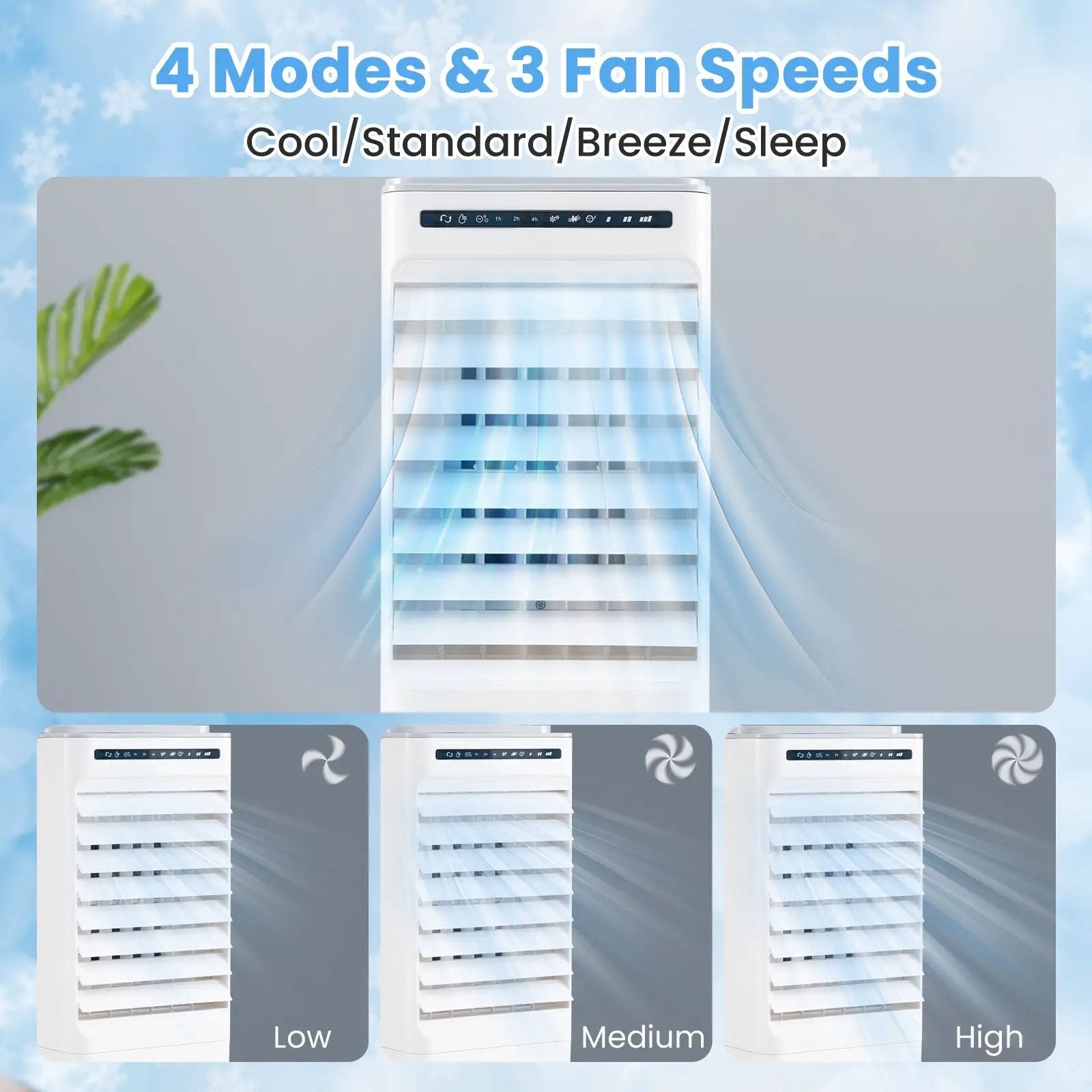 3-in-1 Evaporative Portable Air Cooler with 3 Modes include Remote Control-White by DirectDeals