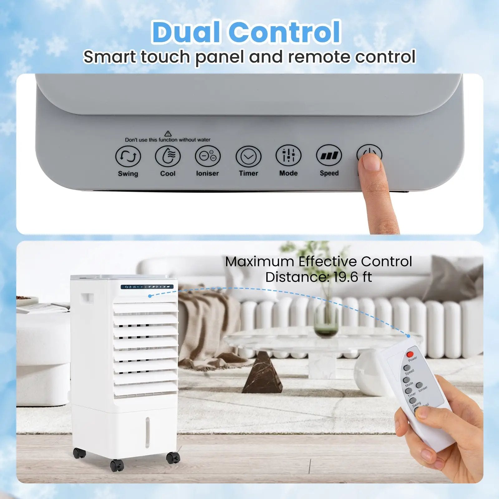 3-in-1 Evaporative Portable Air Cooler with 3 Modes include Remote Control-White by DirectDeals