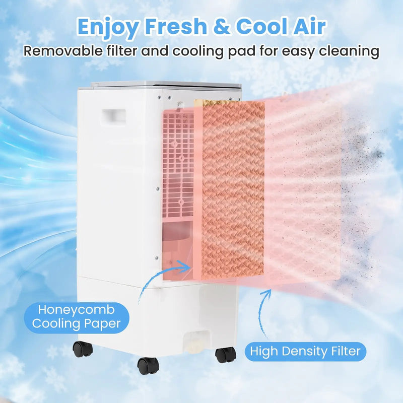 3-in-1 Evaporative Portable Air Cooler with 3 Modes include Remote Control-White by DirectDeals